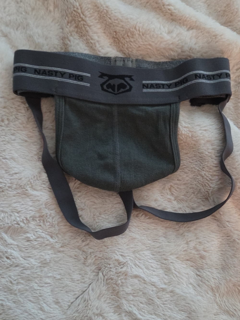 Nasty Pig Gray And Black Ribbed Jock with Gray Waistband